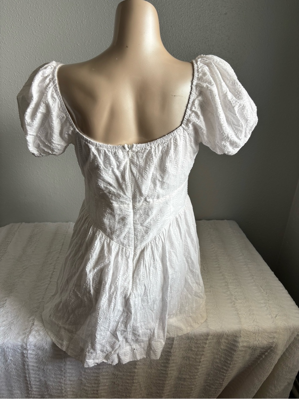 Princess Polly White Mini Summer Dress Cottagecore Y2K Festival - Picture 3 of 4